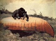 Winslow Homer Black Bear and Canoe Sweden oil painting artist